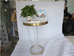 金屬邊框亞克力圓桌子