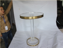 金屬邊框亞克力圓桌子