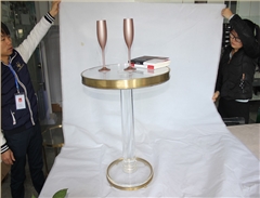 金屬邊框亞克力圓桌子