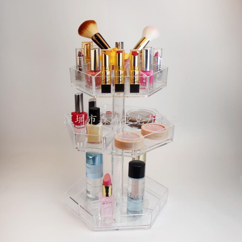 化妝品亞克力三層展示架廠家加工|定制價(jià)格-森濤亞克力制品