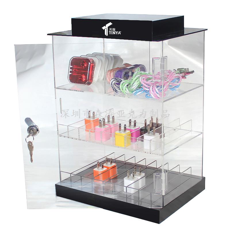 三層有機玻璃手機配件展示架